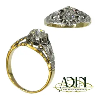 Antieke trouwring uit het prachtige Edwardiaanse tijdperk.