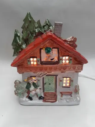 Vintage Lippelsdorf porseleinen huis met verlichting - Wagner & Apel - Duitsland DDR