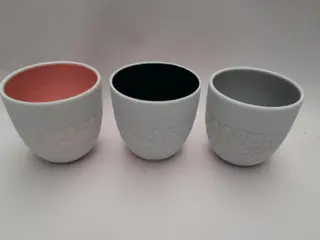 koffie espresso kopjes Limoges Frankrijk - set van 3 - Biscuit porselein