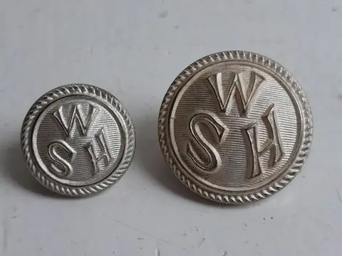 HSM Hollandsche Stoomboot Mij uniform buttons - set of 2