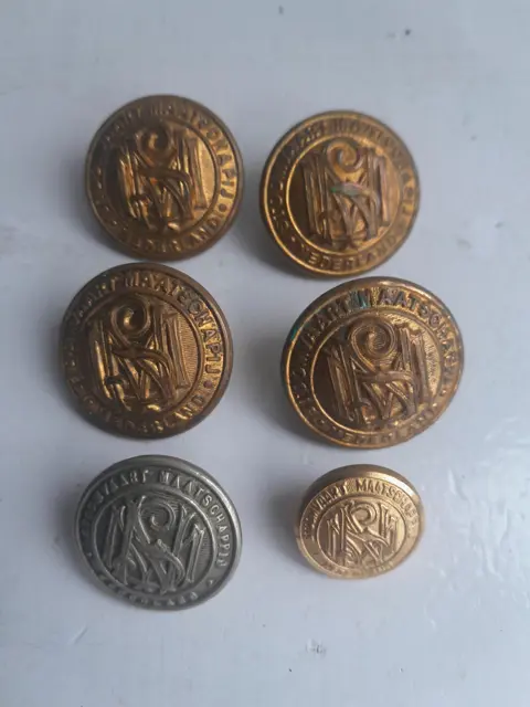 Nederlandsche Stoomvaart Maatschappij uniform buttons - set of 6