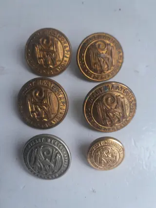 Nederlandsche Stoomvaart Maatschappij uniform buttons - set of 6