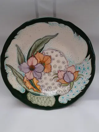 Jugendstil plateel bord - Gouda - N. De Wit - Gewi - Holland
