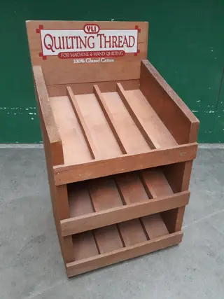 vintage houten YLI Quilting Thread winkeldisplay 70/80s