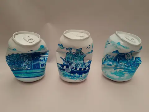 Mr. Banks handbeschilderd blikje - Nederlandse landschappen - Resin - set van 3