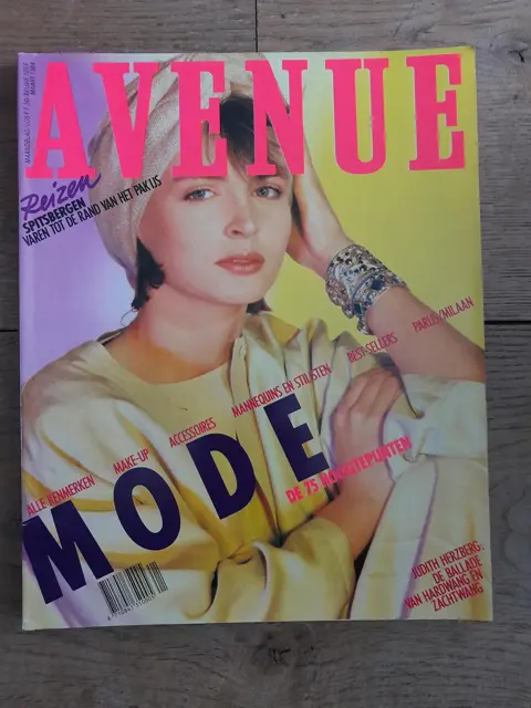 Vintage Dutch fashion glossy magazine AVENUE march 1984 - 80s lifestyle