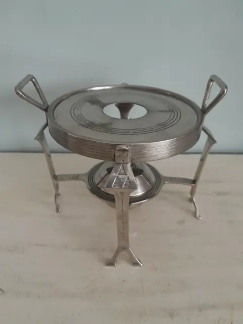 Antieke Art Deco Réchaud - verzinkt messing