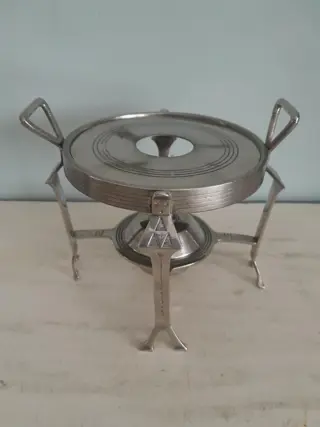 Antieke Art Deco Réchaud - verzinkt messing