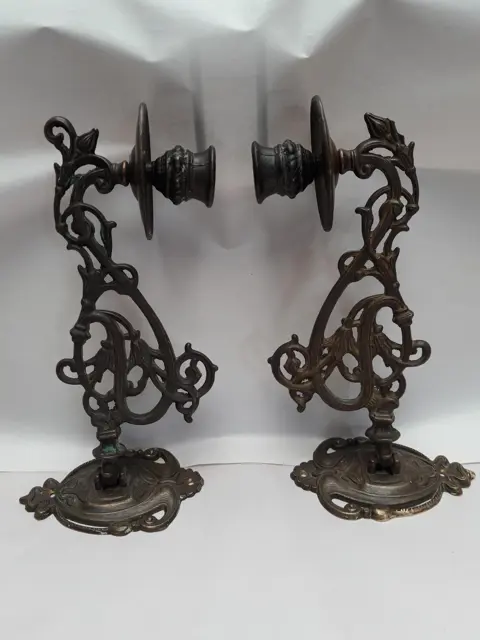 piano kandelaars - messing - wandkandelaars - art nouveau - set van 2