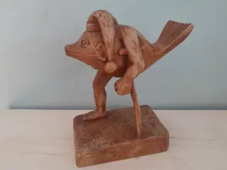 vintage houten beeld fantasie figuur vis varken - Ivo Stefan - Frankrijk