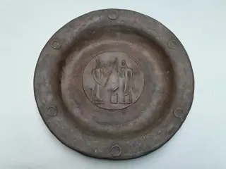 antiek bronzen bord - Afrikaans - offerschaal