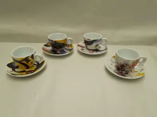 4 art espresso cup and soucers Young