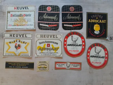 vintage advocaat labels - Dutch - set of 11