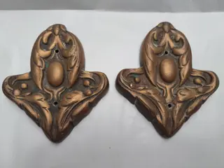 Antieke messing ornamenten - art nouveau - 1930s - set van 2
