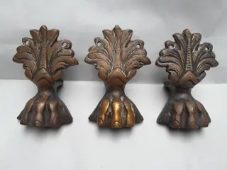 Antieke vintage messing leeuwenpoot leeuwenpoot kastpoten - set van 3