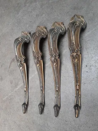 vintage messing tafelpoten voor salontafel of bijzettafel - messing - Frankrijk - set van 4