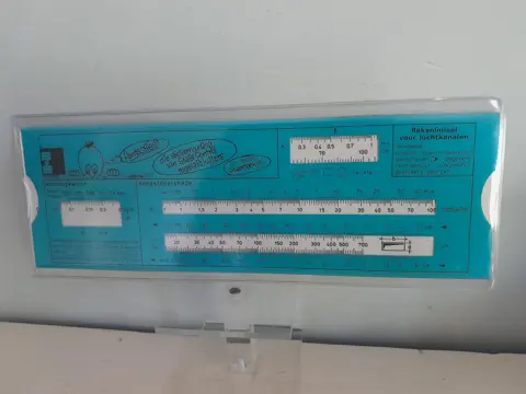 Vintage rekenliniaal voor luchtkanalen - Zeta waarde - Stäfa Control