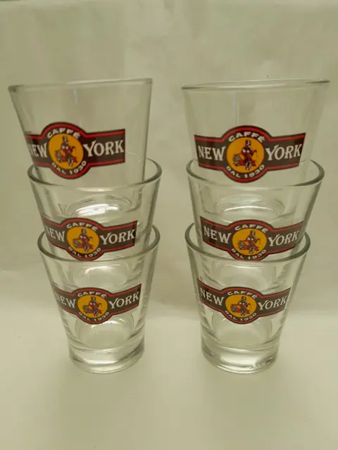 New York Caffe espresso / water glazen - set van 6