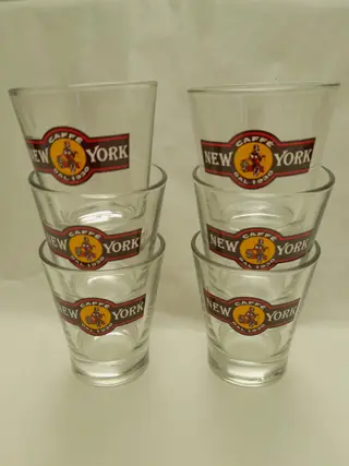 New York Caffe espresso / water glazen - set van 6