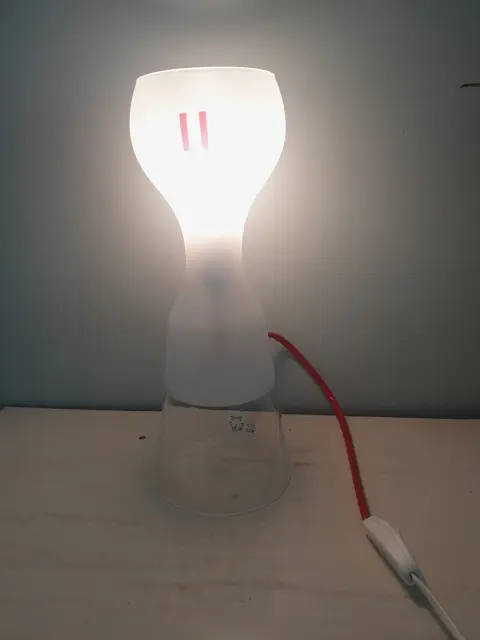 Vintage Ikea glass Schlager table lamp by Carl Öjerstam