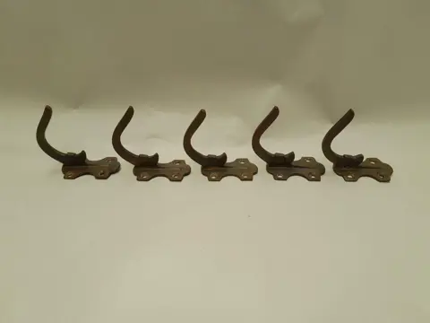 Set van 5 Art Deco - messing kapstokhaken haken