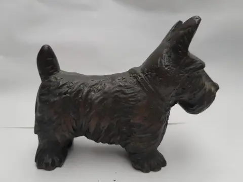 Vintage brass terrier sculpture - dog