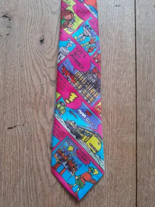 vintage stropdas Ralph Marlin - USA - stripverhaal Auke - 90s