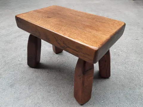 Small Brutalist oak table - 1970s