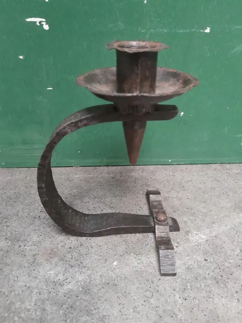 vintage cast iron candle holder - brutalist