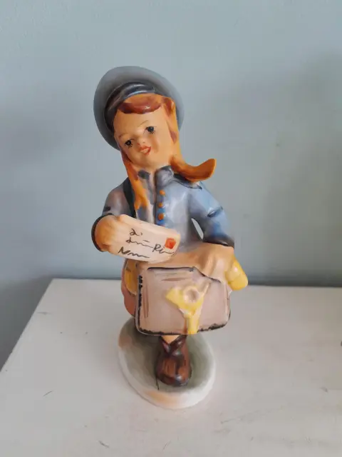 Vintage mail girl - Friedel Figurine - Handpainted from Germany.