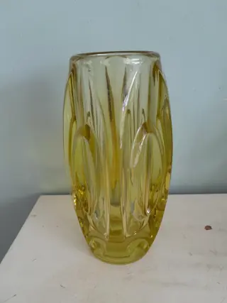 Boho Czech Sklo Union Rosice Art Glass Vaas van Rudolf Schroter