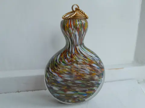 Antieke snuif fles gekleurd glas swirl - snuiffles Chinees