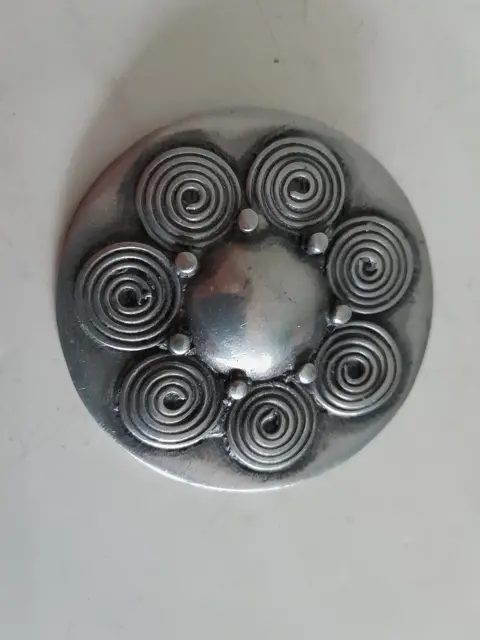 Vintage tinnen broche uit Noorwegen 70s
