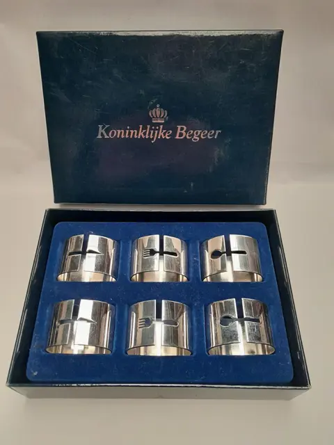 Vintage set Koninklijke Begeer servetringen in originele doos
