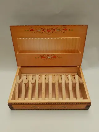 Vintage sigarettendoos - handgemaakte houten kist - jaren 70
