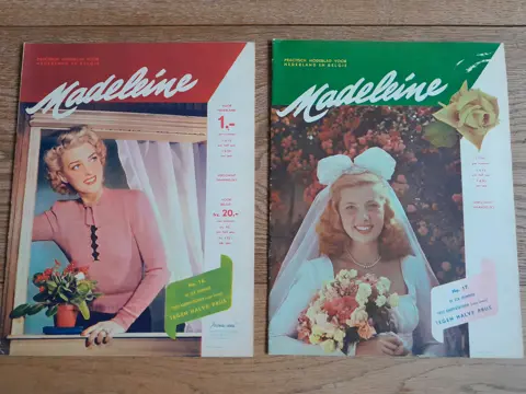 set of 2 Madeleine vintage Dutch fashion magazines 1948 - 40s 50s