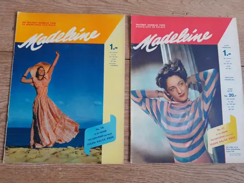 set of 2 Madeleine vintage Dutch fashion magazines 1947 - 40s 50s