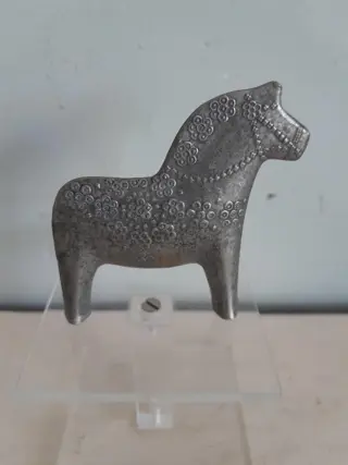 Vintage small Norwegian pewter Dala Horse figure