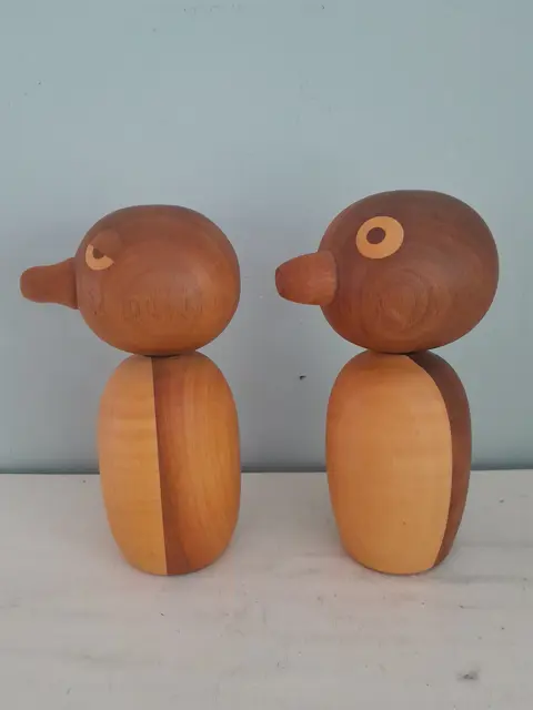 set van 2 houten vogels Denemarken - beeldjes