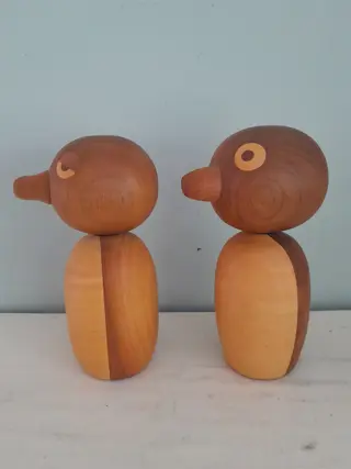 set van 2 houten vogels Denemarken - beeldjes