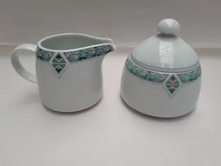 Postmodern sugar bowl and creamer pitcher - Arzberg - Memphis - 80s