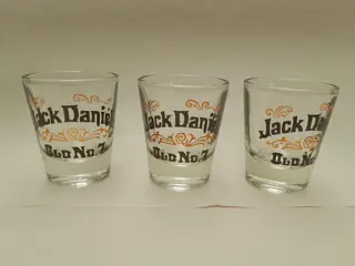 3 Vintage Jack Daniels Old No. 7 shot glasses