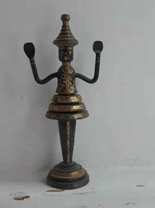 Vintage Hans Teppich beeldje - Judaica Bijbels bronzen beeldje - Israel - Dalia