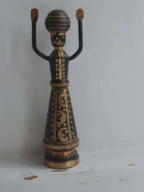 Vintage Hans Teppich beeldje - Judaica Bijbels bronzen beeldje - Israel - Josua