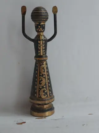 Vintage Hans Teppich beeldje - Judaica Bijbels bronzen beeldje - Israel - Josua