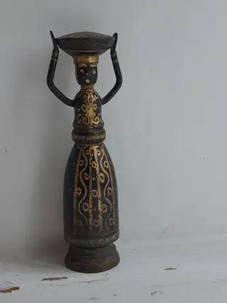 Vintage Hans Teppich beeldje - Judaica Bijbels bronzen beeldje - Israel