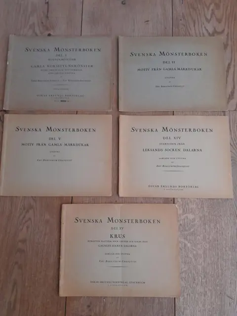 Svenska mönsterboken I II V XIV XV - Emy Bergström Granquist - set van 5