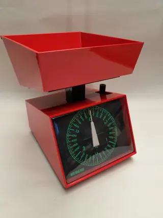 Vintage keukenweegschaal EKS - jaren 80 - rood - weegschaal