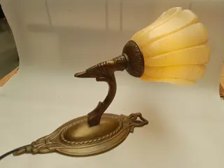 vintage wandlamp albast messing - art nouveau stijl