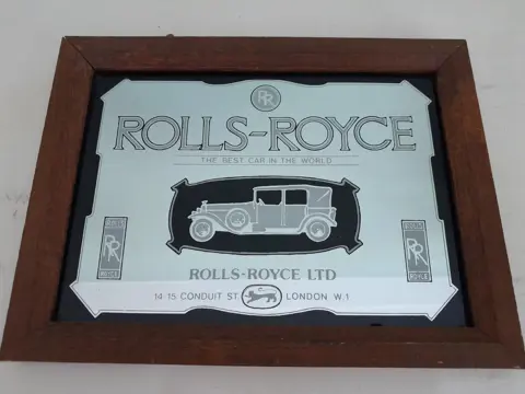 Vintage Rolls-Royce reclame spiegel